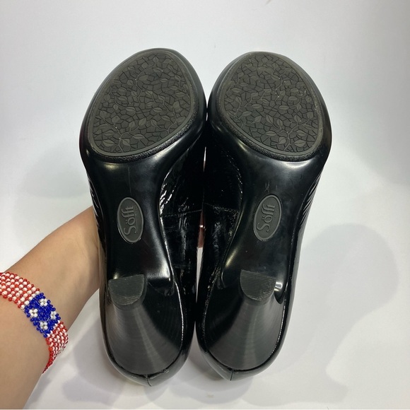 Sofft black patent leather heels pumps peep toe size‎ 7.5 dressy black tie - Picture 6 of 10